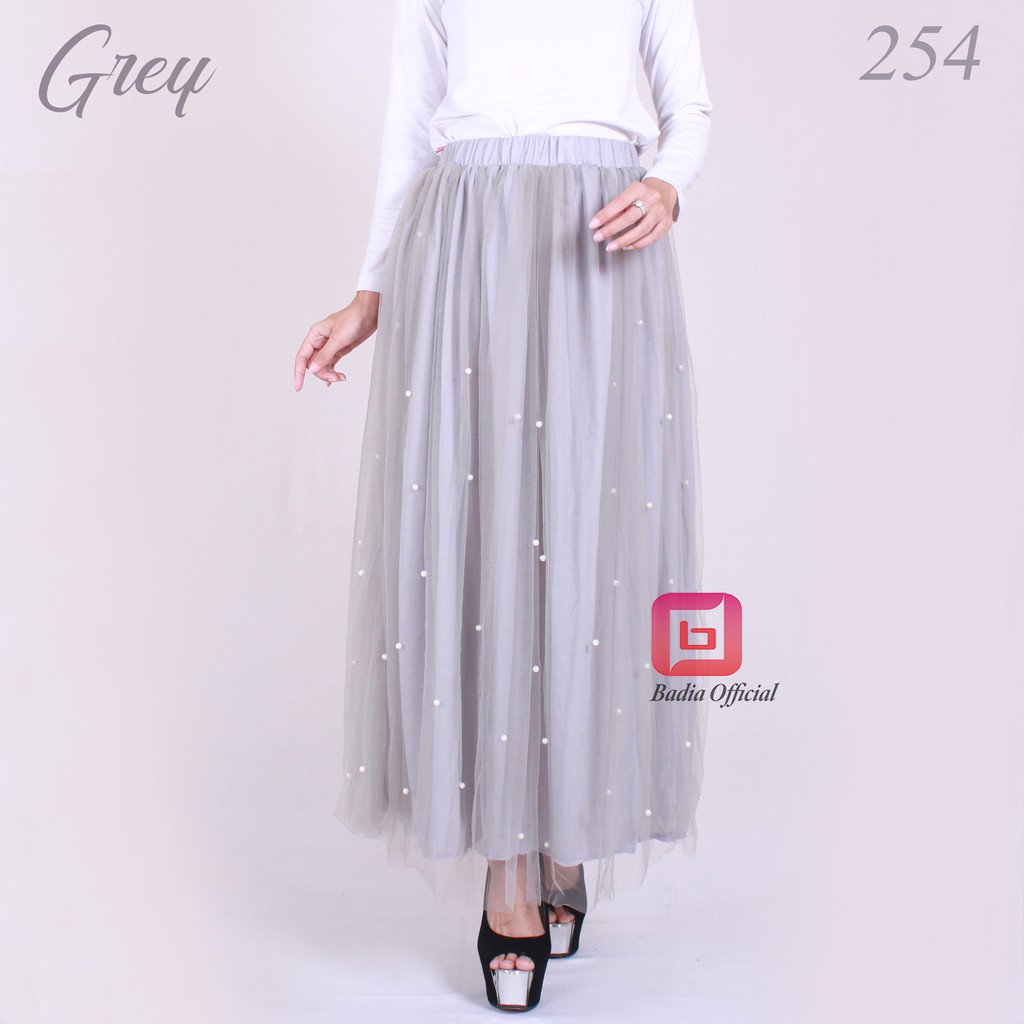 rok tutu dewasa mutiara pearl skirt tile sutera balet 2 lapisan import wanita premium