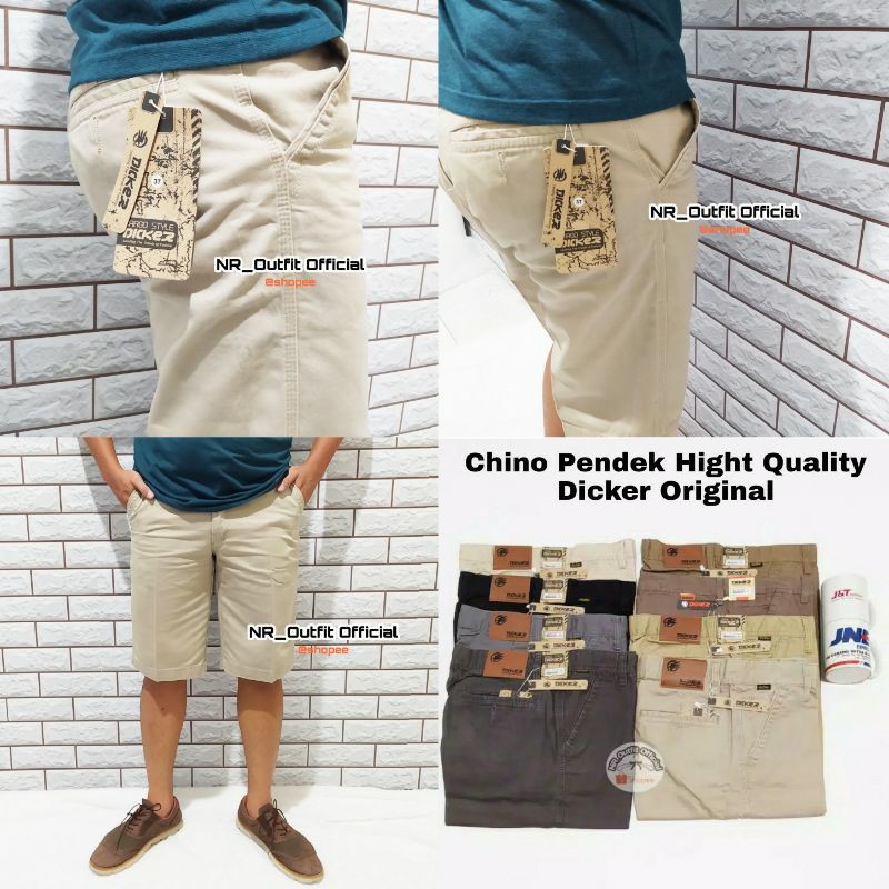 Dicker Original Celana Chino Pendek Pria Cotton Twill Premium Canvas Cinos Casual Chinos Cowok