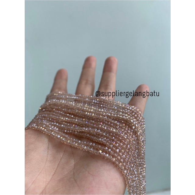 Crystal Ceko 2mm cream quartz donat kristal kuarsa champagne krem acc