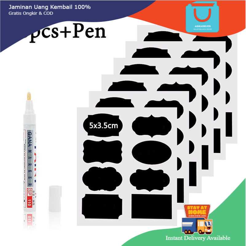 

Stiker Label Blackboard Papan Tulis Removable 5 PCS