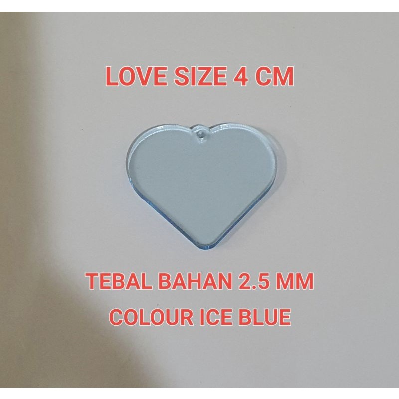 GANTUNGAN KUNCI LOVE 4 CM ICE BLUE