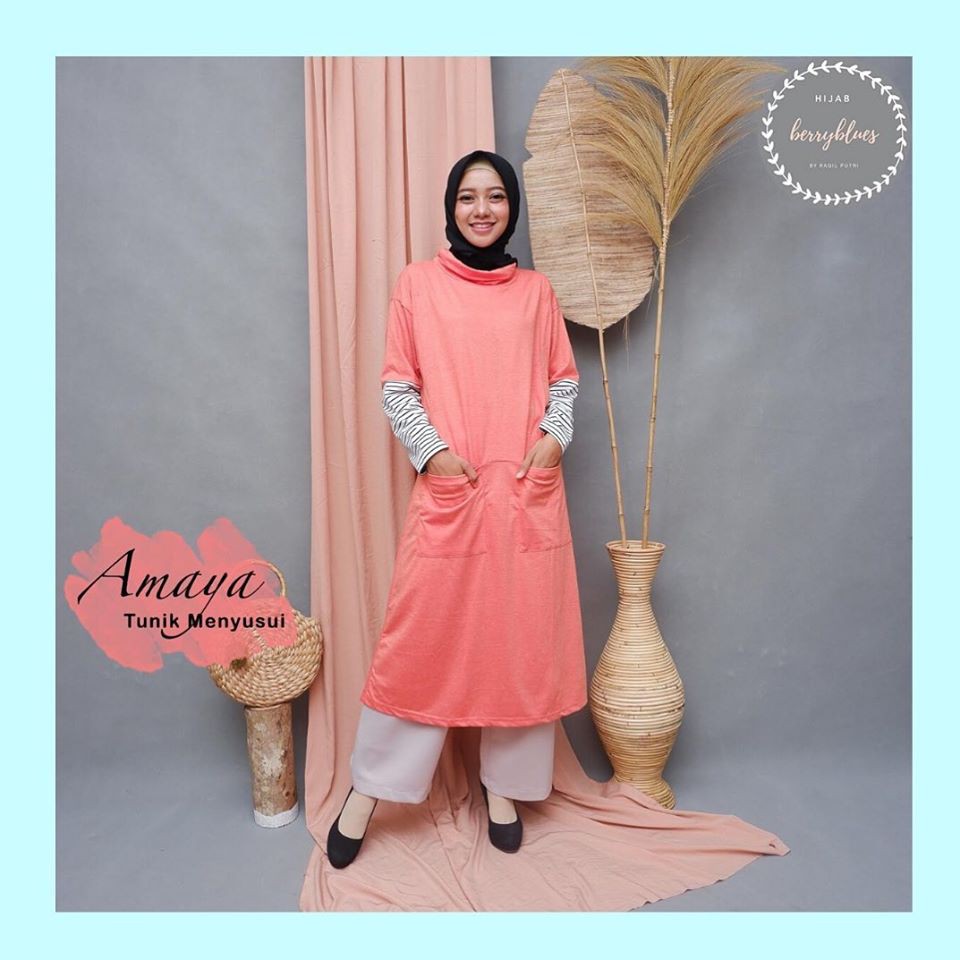 Amaya Tunik Menyusui bukaan samping kanan kiri Nursingwear Kaos Adem Baju Busui Friendly