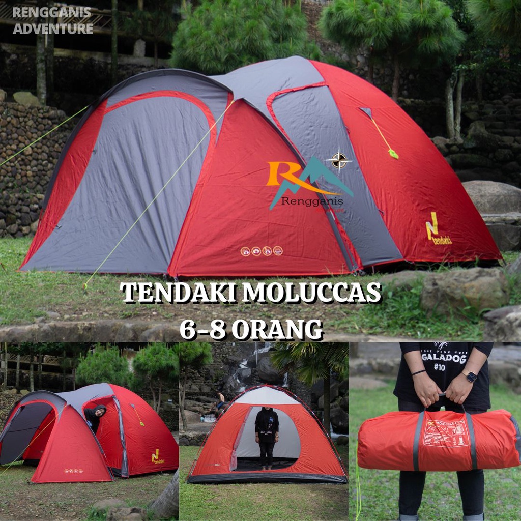 TENDA CAMPING TENDAKI MOLUCCAS 6 PRO 6 - 8 ORANG TENDA FAMILY DOME GUNUNG