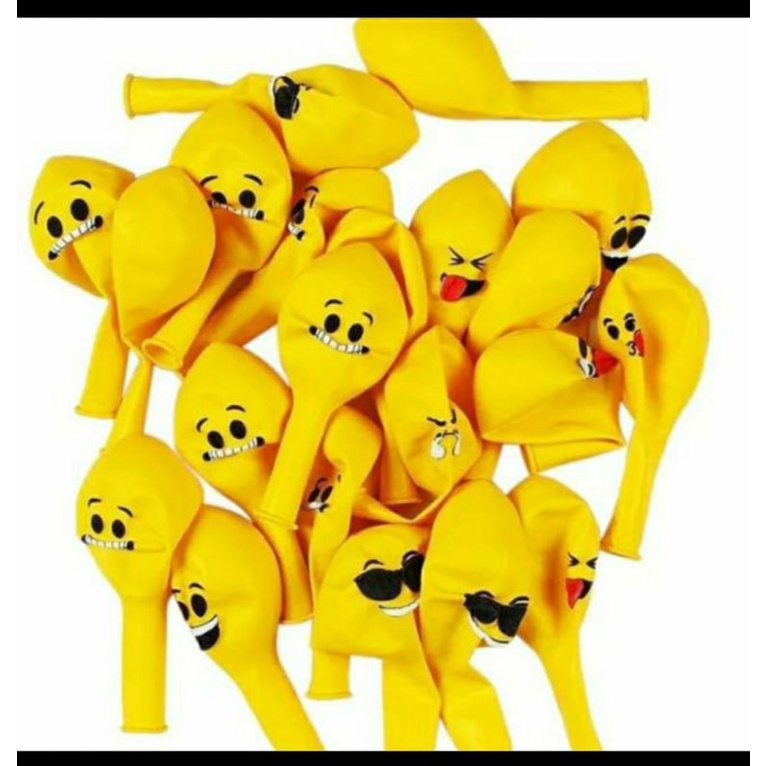 Balon Latex Emoji Kuning isi +-100