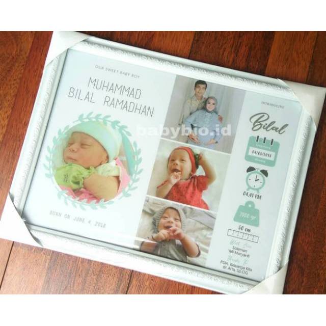 Frame biodata bayi | baby biodata | hiasan dinding | kado bayi 01