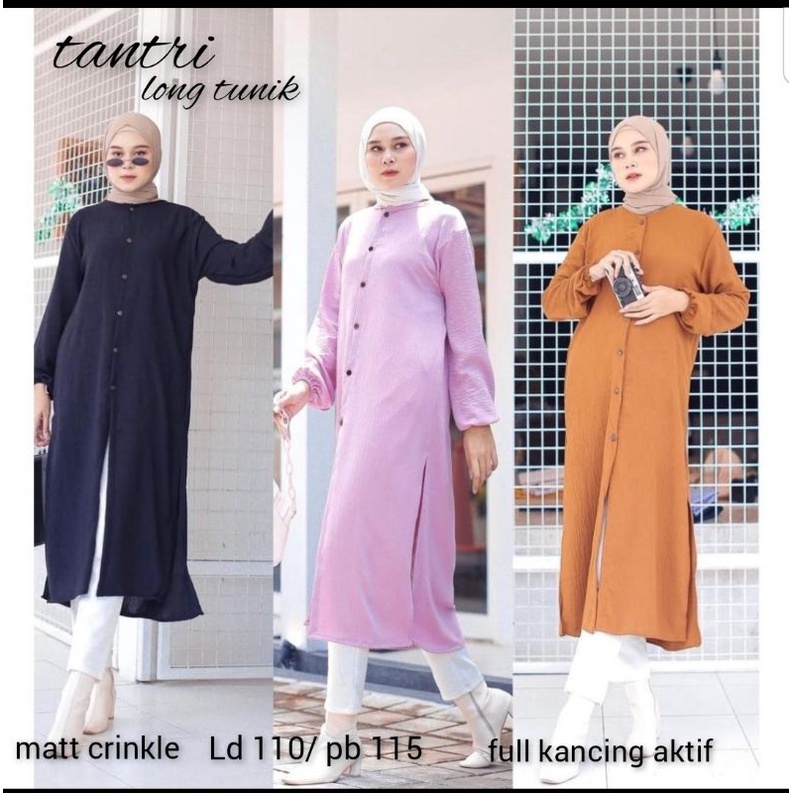 tantri long tunik crinkle airflow