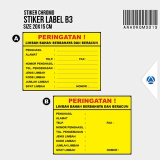 Jual Stiker Label Limbah B3 | Hazardous Material Label | 15x20 Cm ...