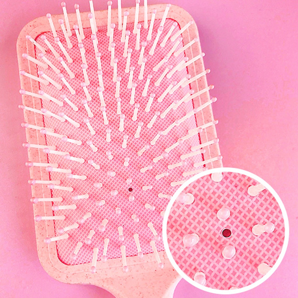 1pc Sisir Pijat Rambut Panjang Keriting Anti Statis Warna Pink Gaya Jepang Korea Untuk Perempuan