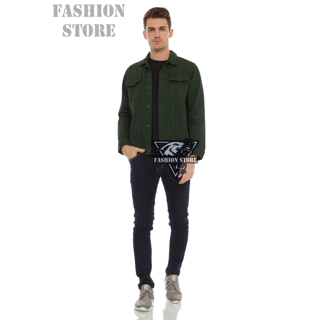 Jaket Jeans Denim (ARMY) Reguler Pria Quality Jeans Jacket