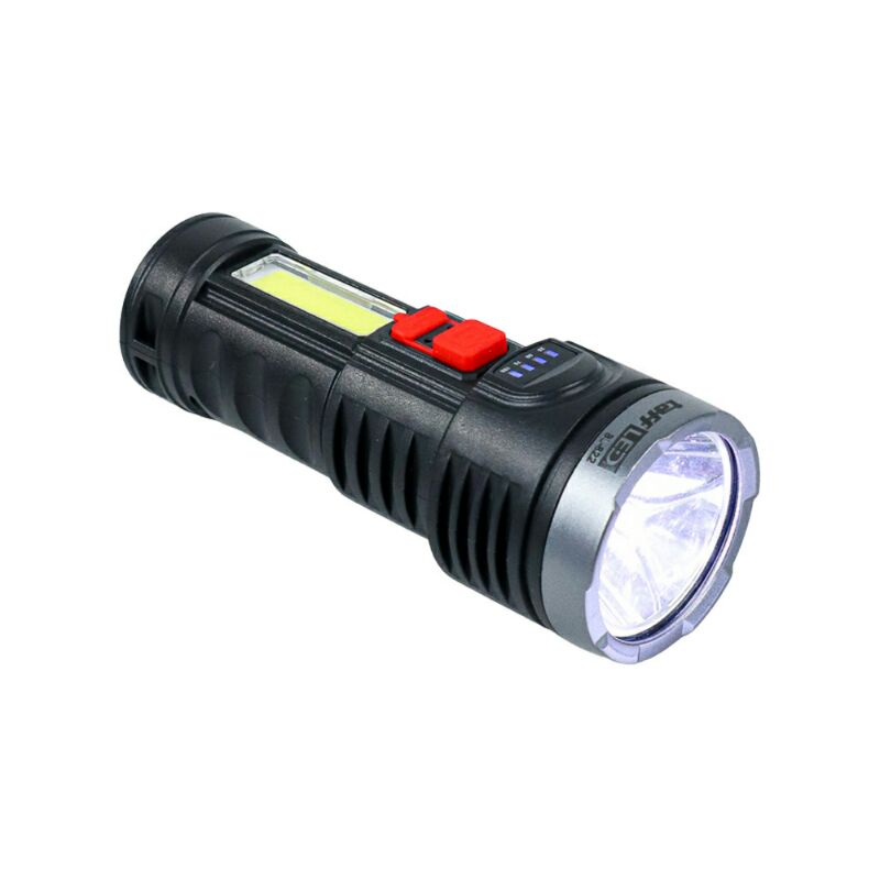 Senter LED Torch Waterproof USB Rechargeable Cree XPE Cob 7800 Lumens bl-822 Black