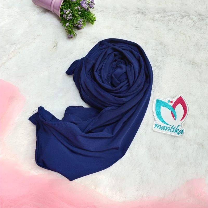 PASHMINA KUPING JERSEY NUNA HIJAB INSTAN PASHMINA VIRAL-Navy