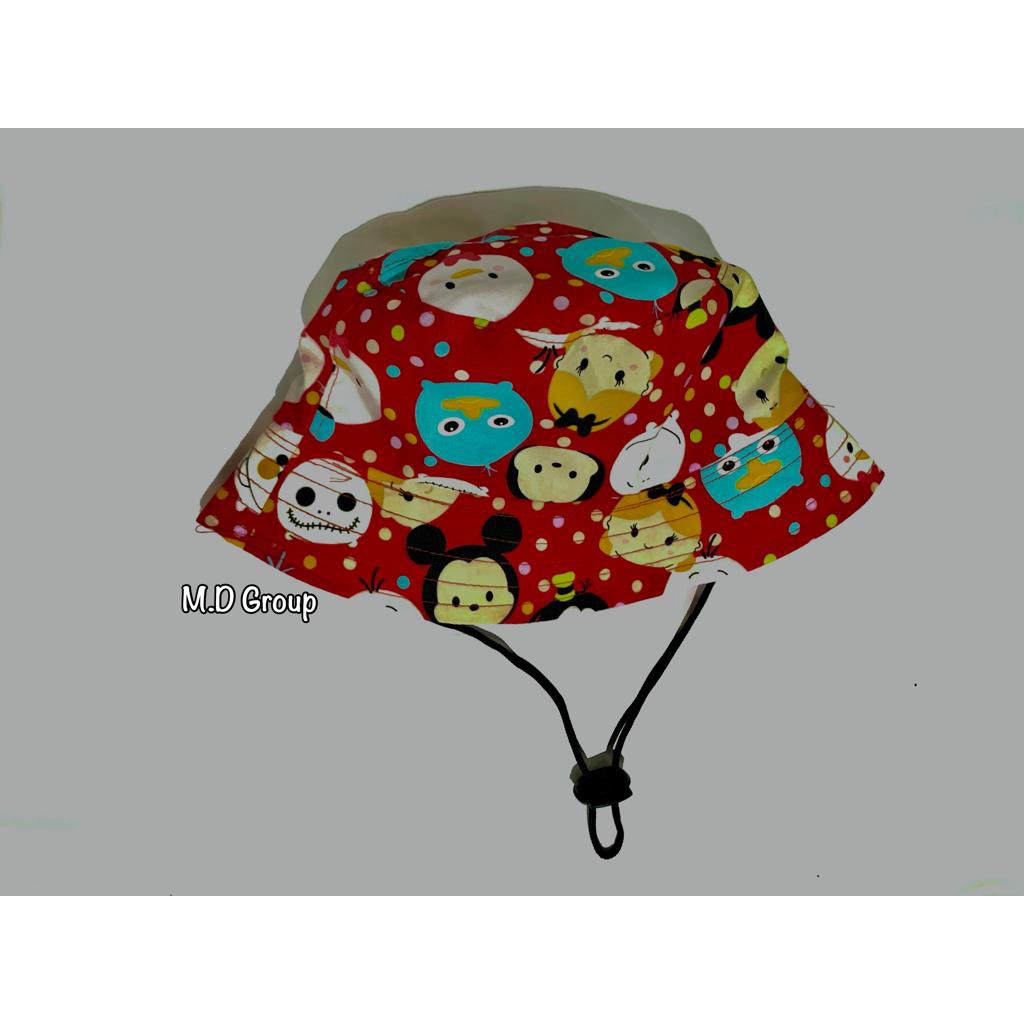 Bucket Hat Anak Tali Sablon Kuda / Burung Hantu / Mickey Mouse / Doraemon Buat Pria Dan Wanita Usia 2 - 9 Tahun