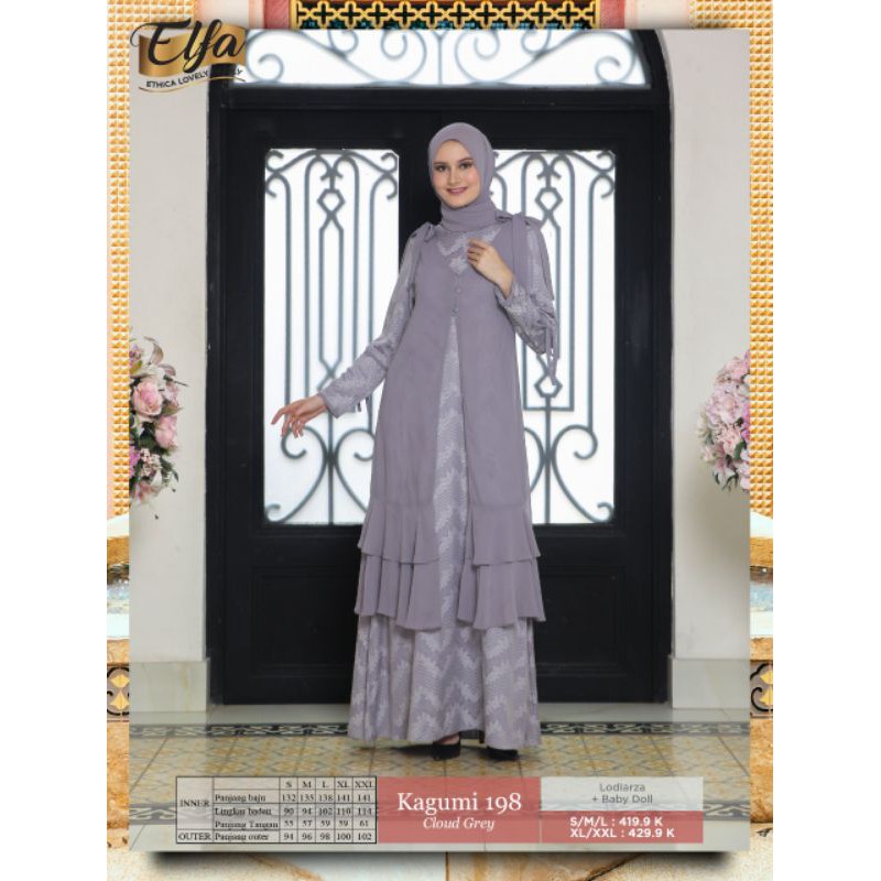 GAMIS KAGUMI 198 CLOUD GREY -  KOKO KAHFI 157 CLOUD GREY - SARIMBIT ETHICA ELFA 199/COUPLE ETHICA