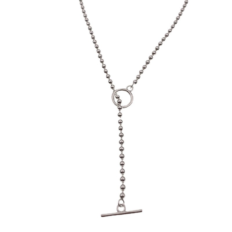 Kalung Rantai Sterling Silver 925 Hias Manik-Manik Bola 18-32 Inch Untuk Pria Dan Wanita