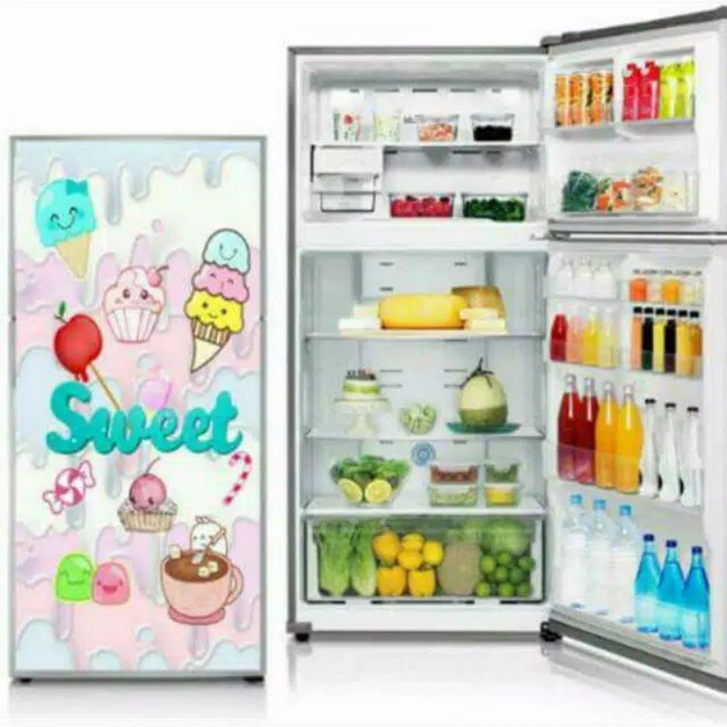 Stiker kulkas 2 pintu