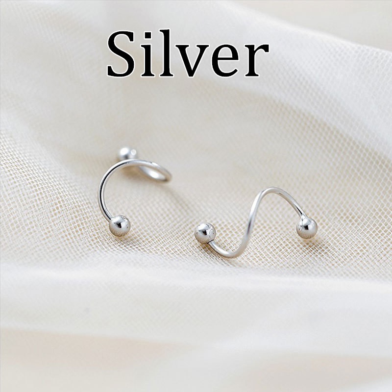 S925 Anting Bentuk Spiral Gaya Retro Untuk Wanita-S925-silver