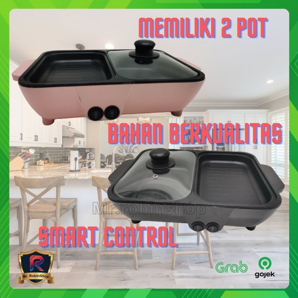 Panci Elektrik Korean Grill Electric Hot Pan 2 In 1