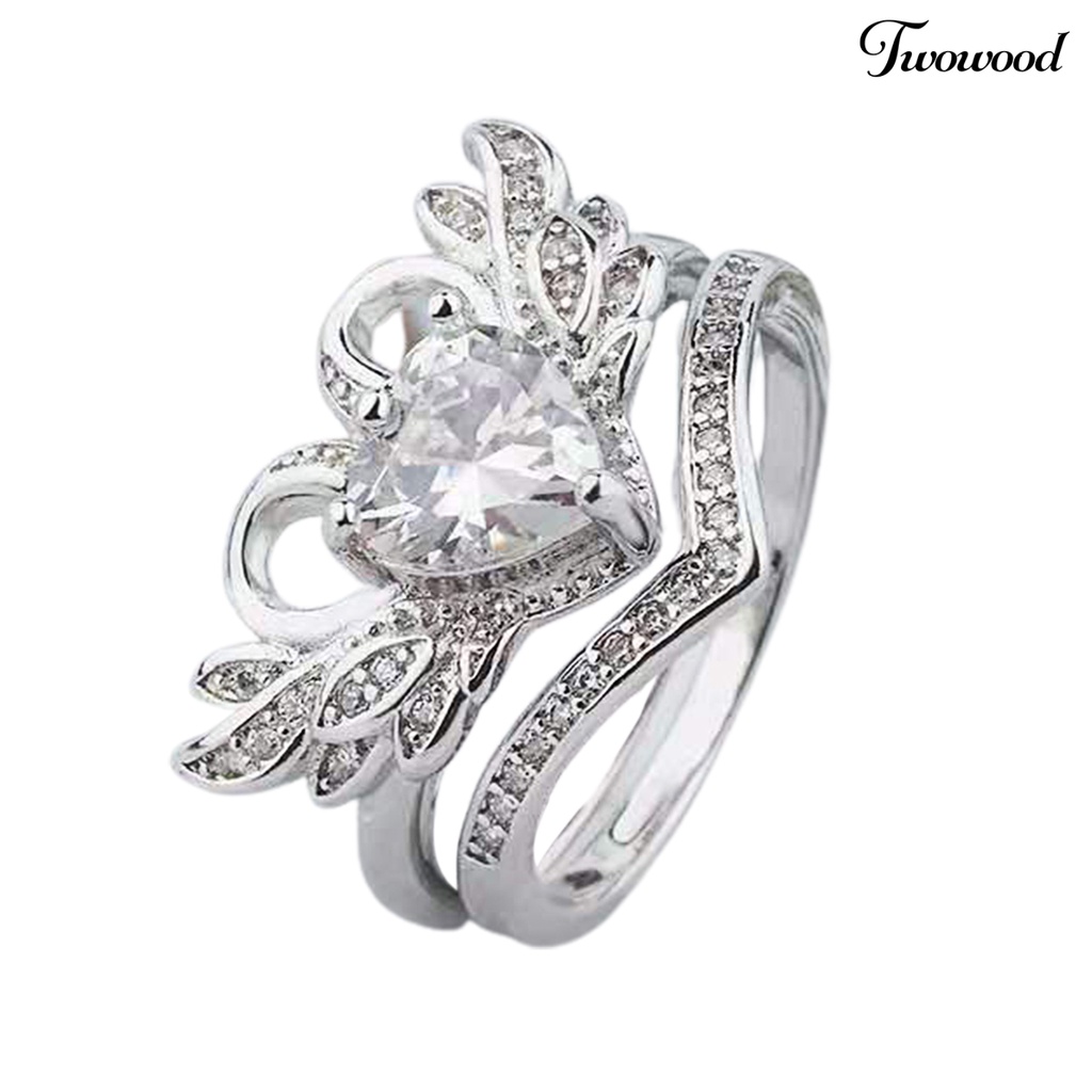 Cincin Bentuk Angsa Bahan Cubic Zirconia Alloy Untuk Wanita