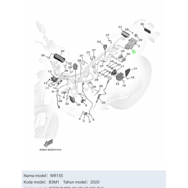 ECU WR155 WR155 ASLI ORIGINAL YAMAHA B3M H591A 00