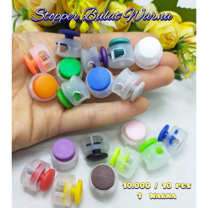 Stopper Lubang Ganda Stopper Bulat 1,8cm Stopper Bening Warna Stopper Klakson 18mm Stopper Plastik W