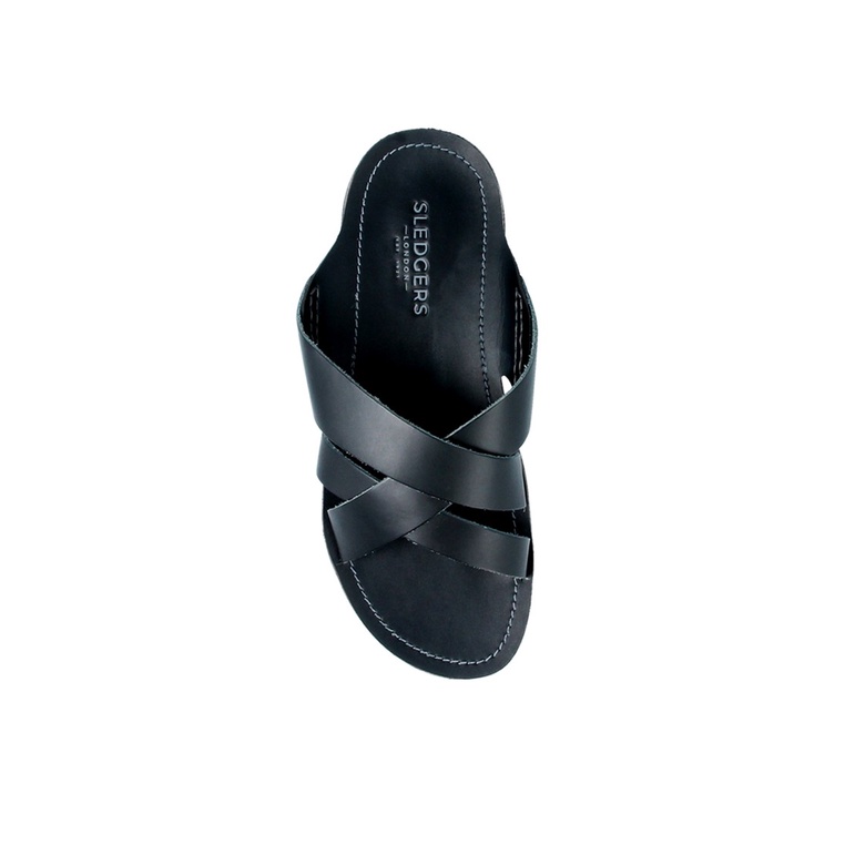 SANDAL SLIDE PAKALOLO PRIA ORIGINAL CASUAL KULIT ASLI HITAM PB36