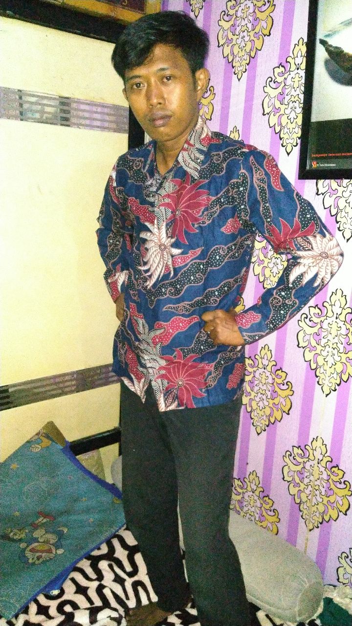 Size M L Xl Xxl Jumbo Bswart Batik Hrb026 Kenongo Hem Batik Monochrom Semut Coklat Kemeja Batik Pria