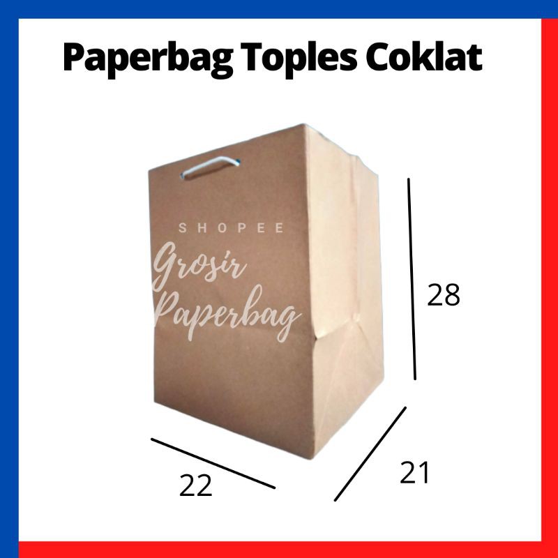 

Paper bag coklat toples souvenir paper bag grosir perlengkapan pesta paper bag kue kering toples