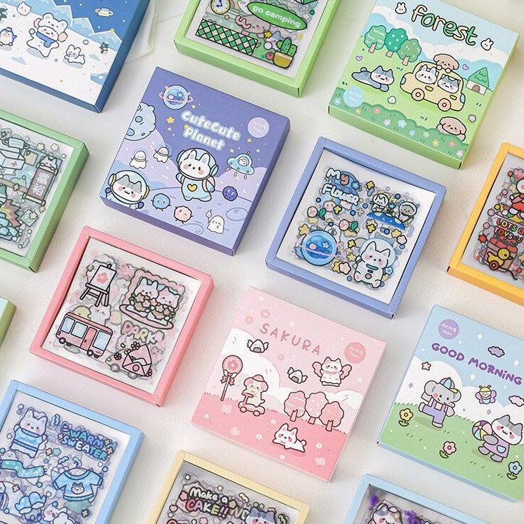 

SALEE!!!!.. 50 waterproof 2D stiker box bujo botol motivasi atk deco