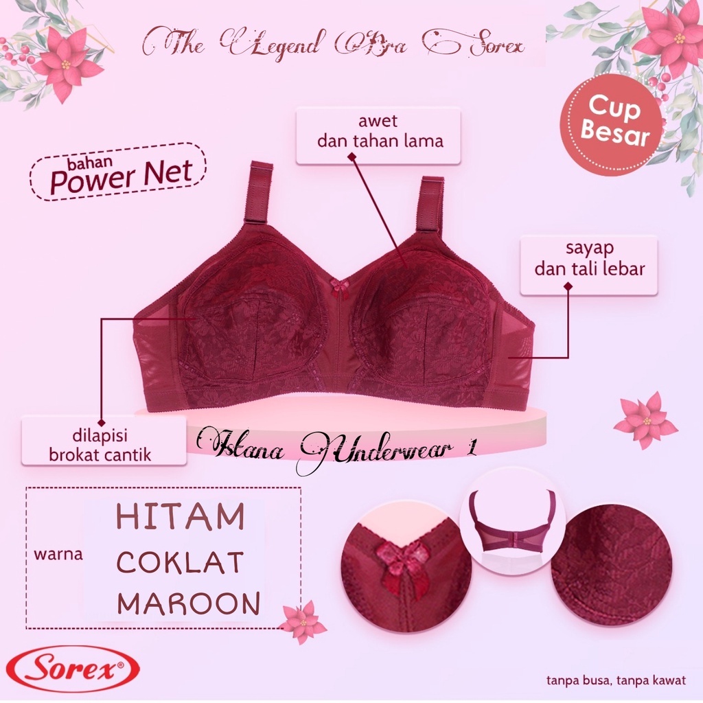 BRA WANITA / SOREX / BH TANPA BUSA / MODEL STRACH SISTER / JUMBO BIG SIZE