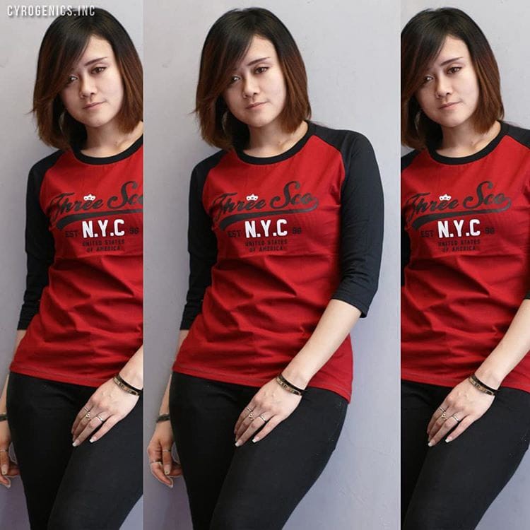Kaos Wanita 3second Raglan Lengan Panjang 3/4 Baju Tshirt Cewek Distro Murah Terlaris