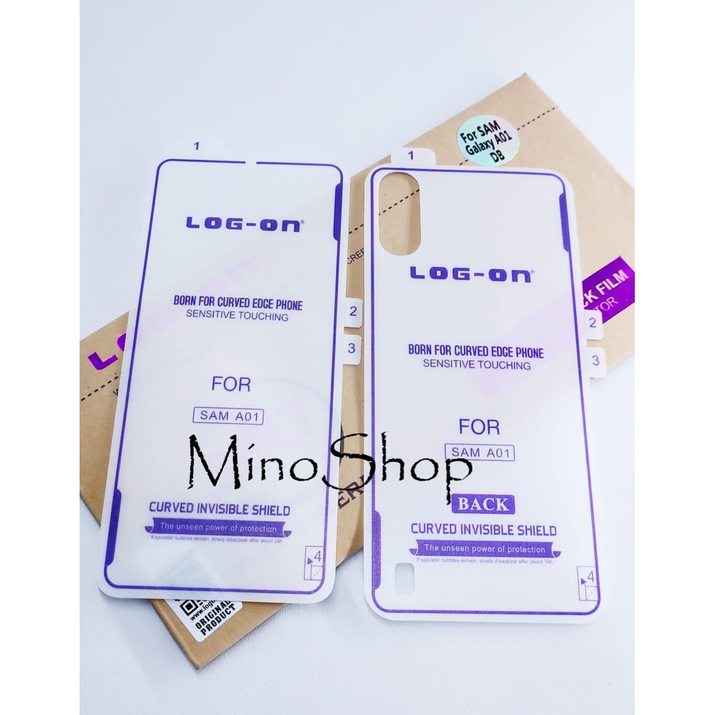 ANTI SHOCK SAMSUNG A01 DEPAN BELAKANG LOG ON SCREEN PROTECTOR - ANTI GORES JELLY