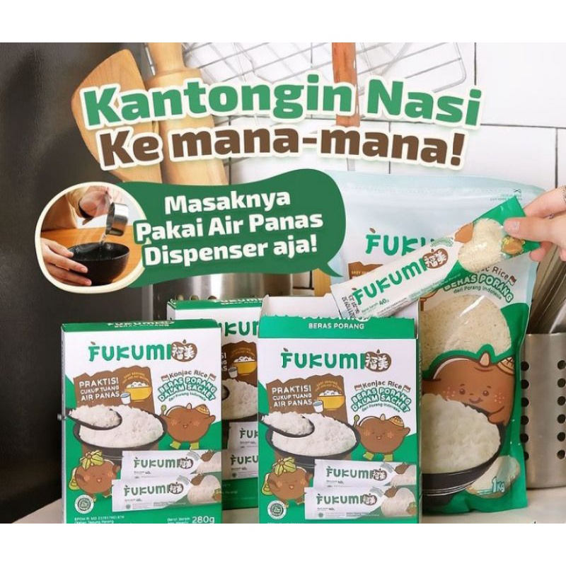 

FUKUMI BERAS PORANG BOX 280GR ISI 7 SACHET @40gr - shirataki rice konyaku