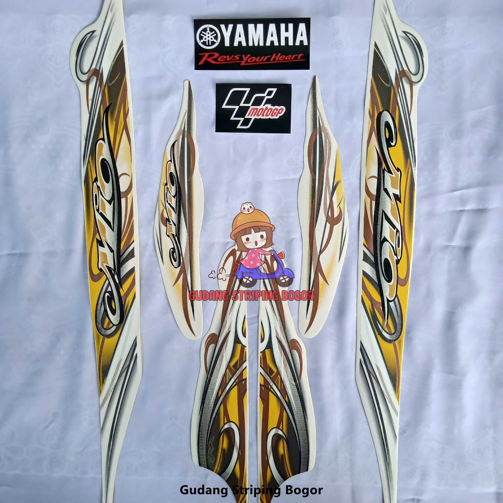 STIKER STRIPING BODY YAMAHA MIO SPORTY 2010 PUTIH