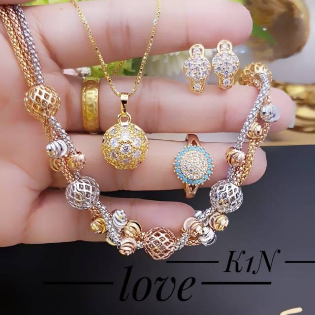 Xuping set perhiasan lapis emas 24k 1803