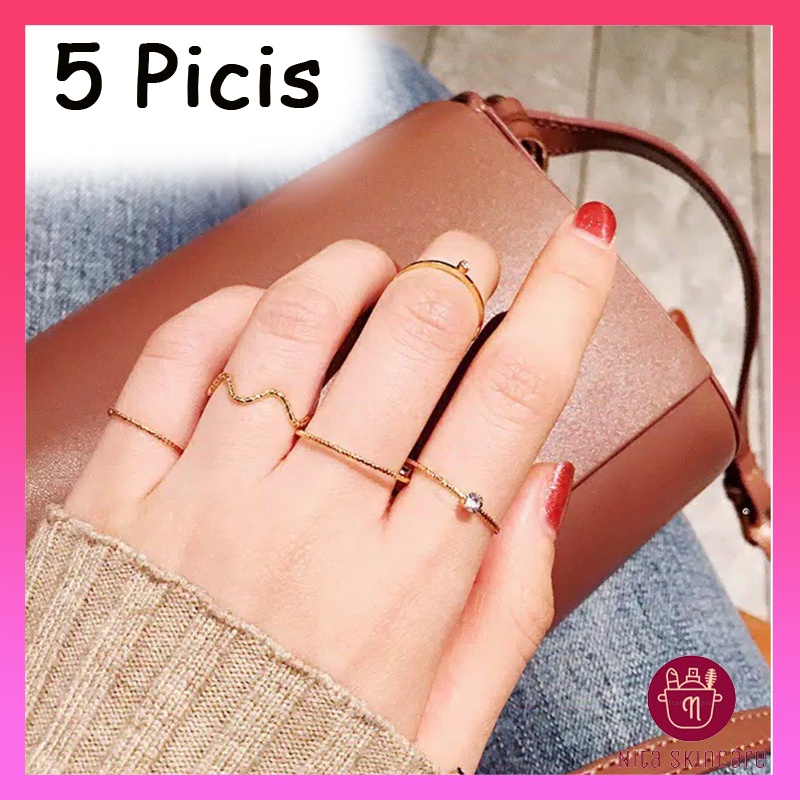 Cincin Berlian Mutiara Set Korea Mutiara Berlian Cincin Pribadi Set Cincin Jari Telunjuk Cincin Berl