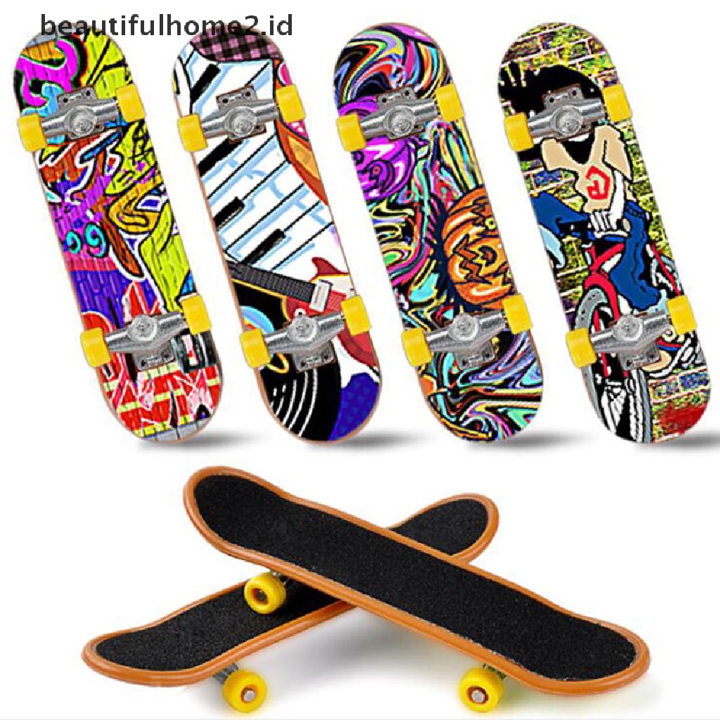 (Beautifulhome2.Id) 1pc Mainan Skateboard Jari Mini Untuk Anak Laki-Laki / Perempuan