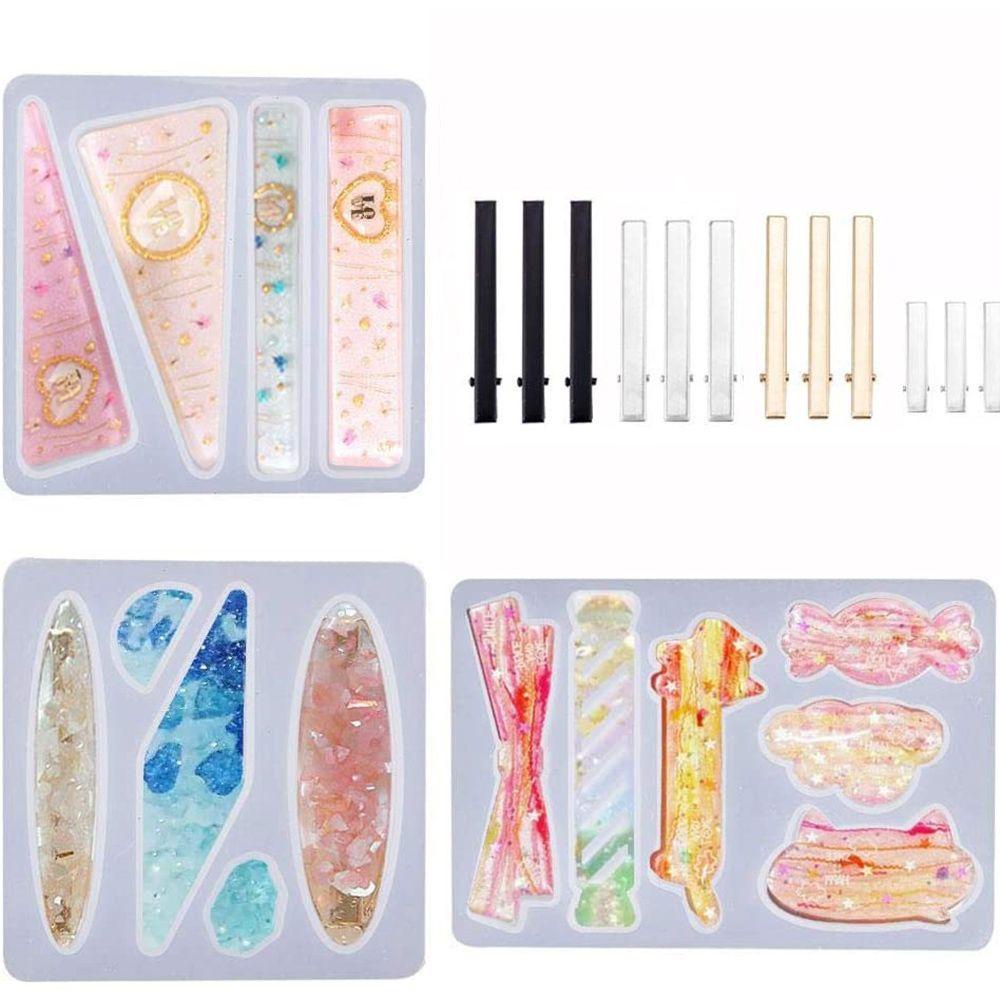 Solighter Klip Rambut Cetakan Perhiasan Aksesoris Fashion Gadis DIY Silica Gel Handmade Craft Resin