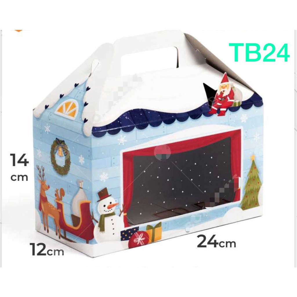 Cake Box Christmas - Dus Toples Kue Natal - Dus Toples Gosend Grab