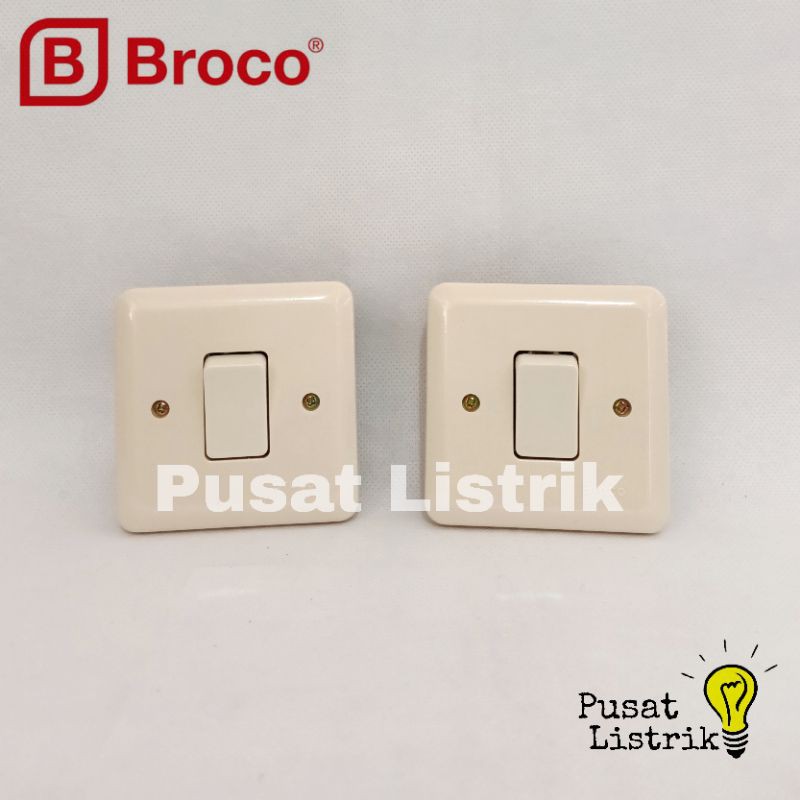 IB Saklar Engkel New Gee Broco Single Switch Inbow Cream Broco