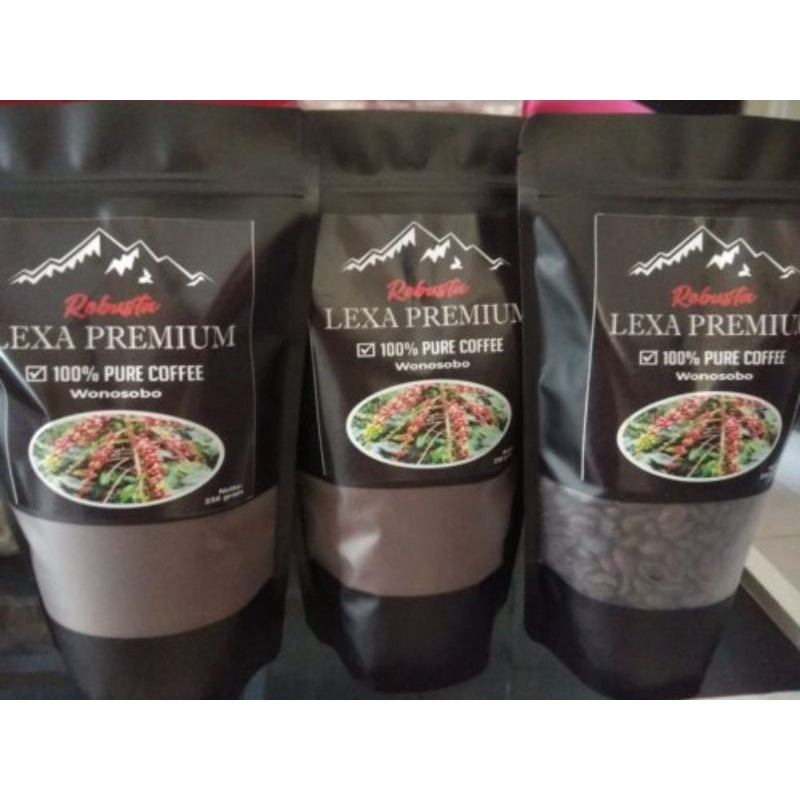 

Kopi Robusta LEXA PREMIUM Roastbean/Bubuk 250 gr