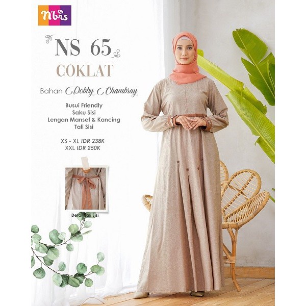 GAMIS NIBRAS NS 65 GAMIS KATUN POLOS NIBRAS ORIGINAL