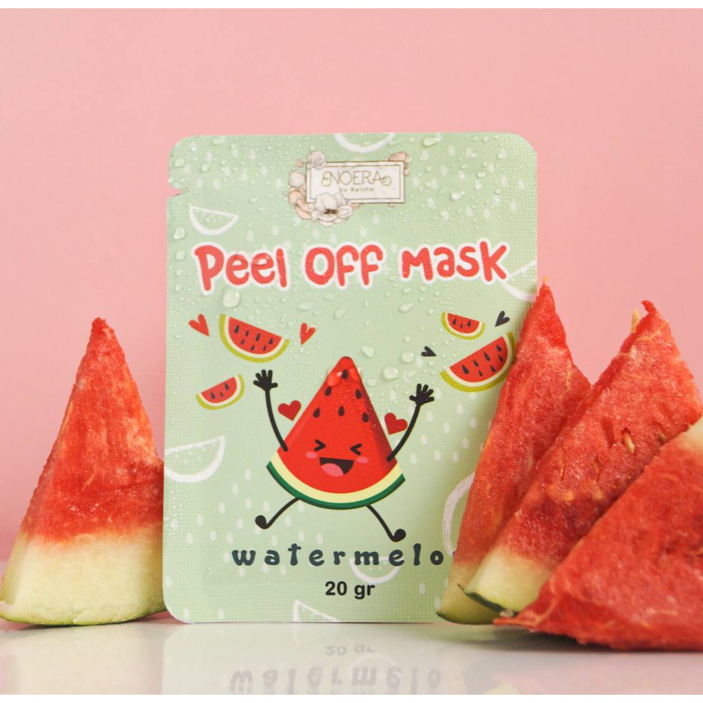 Noera Peel Off Mask Watermelon | Rubber Mask BPOM | NOERA WATERMELON PEEL OFF MASK Masker Organik Rubber Mask Wajah Sehat Putih Bersih BPOM