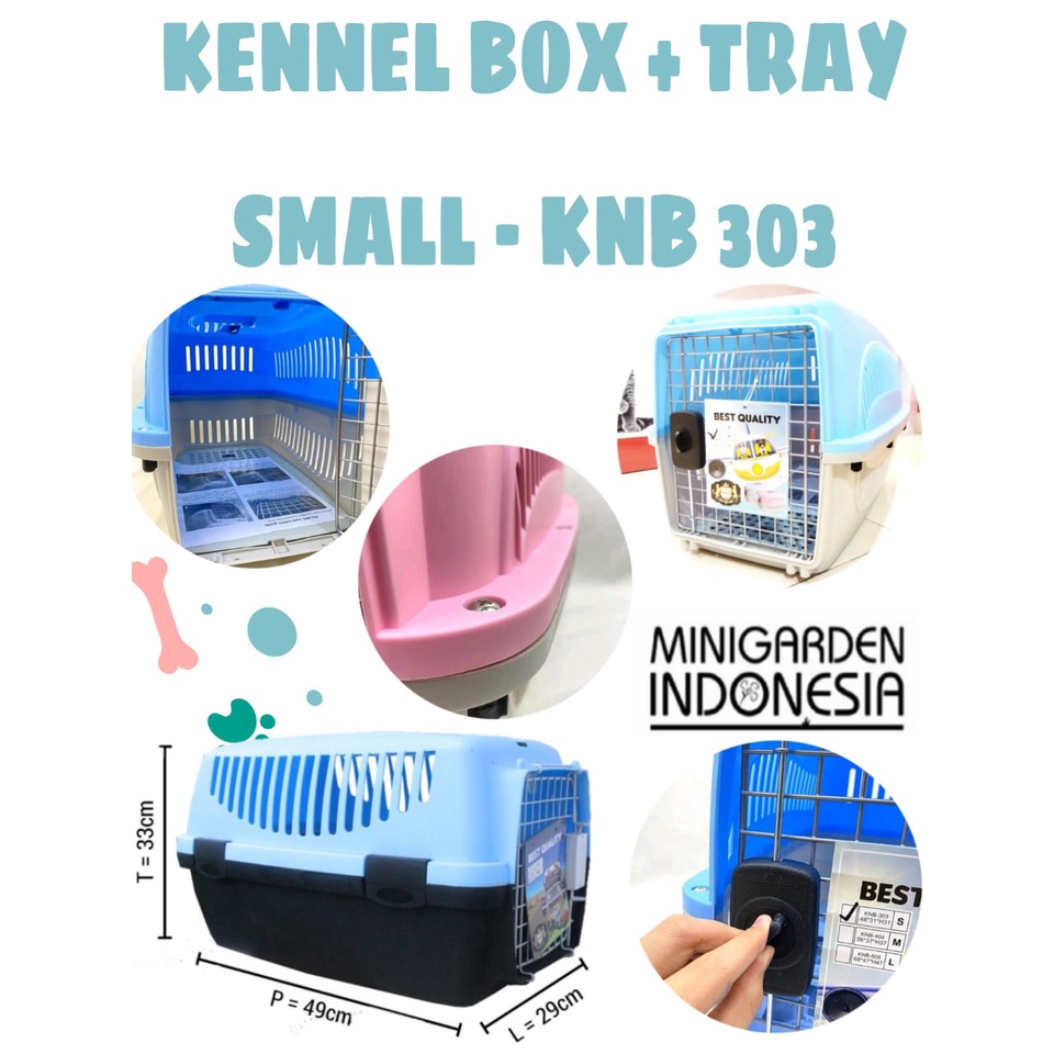 KENNEL BOX SMALL KNB-303 pet cargo tas kandang travel anjing kucing - bubble+dus