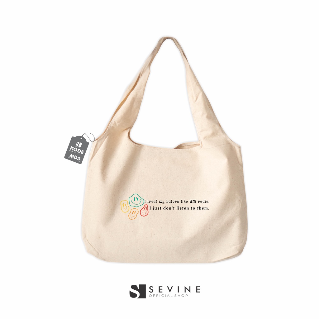 Sevine Tote Bag Kanvas Bonnie Tas Wanita Kuliah Fashion Laptop Totebag Quotes Motivation Aesthetic Vintage Pastel Retro - MD