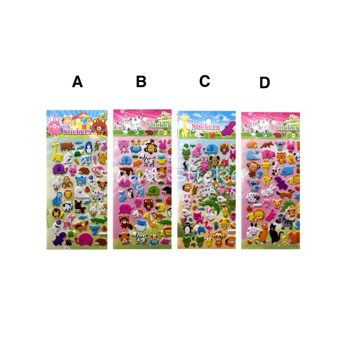 

perekat-pengikat- gambar tempel sticker timbul stiker anak karakter kebun binatang zoo -pengikat-