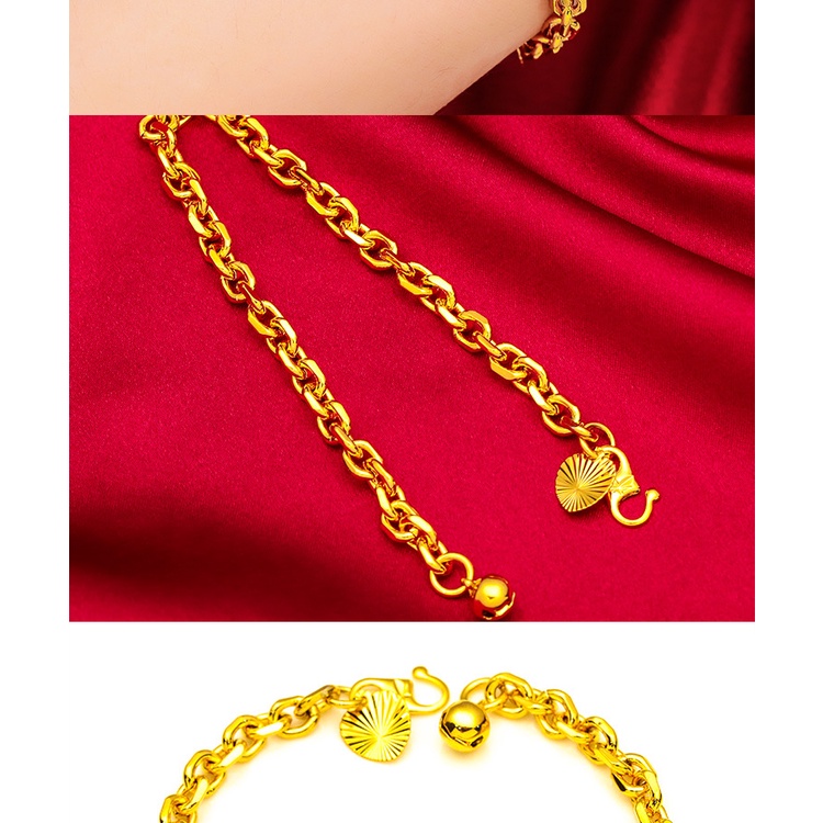 Gelang Rantai Tipis Lapis Emas Asli Kadar 375 Desain Salib Gaya Bangkok Untuk Wanita