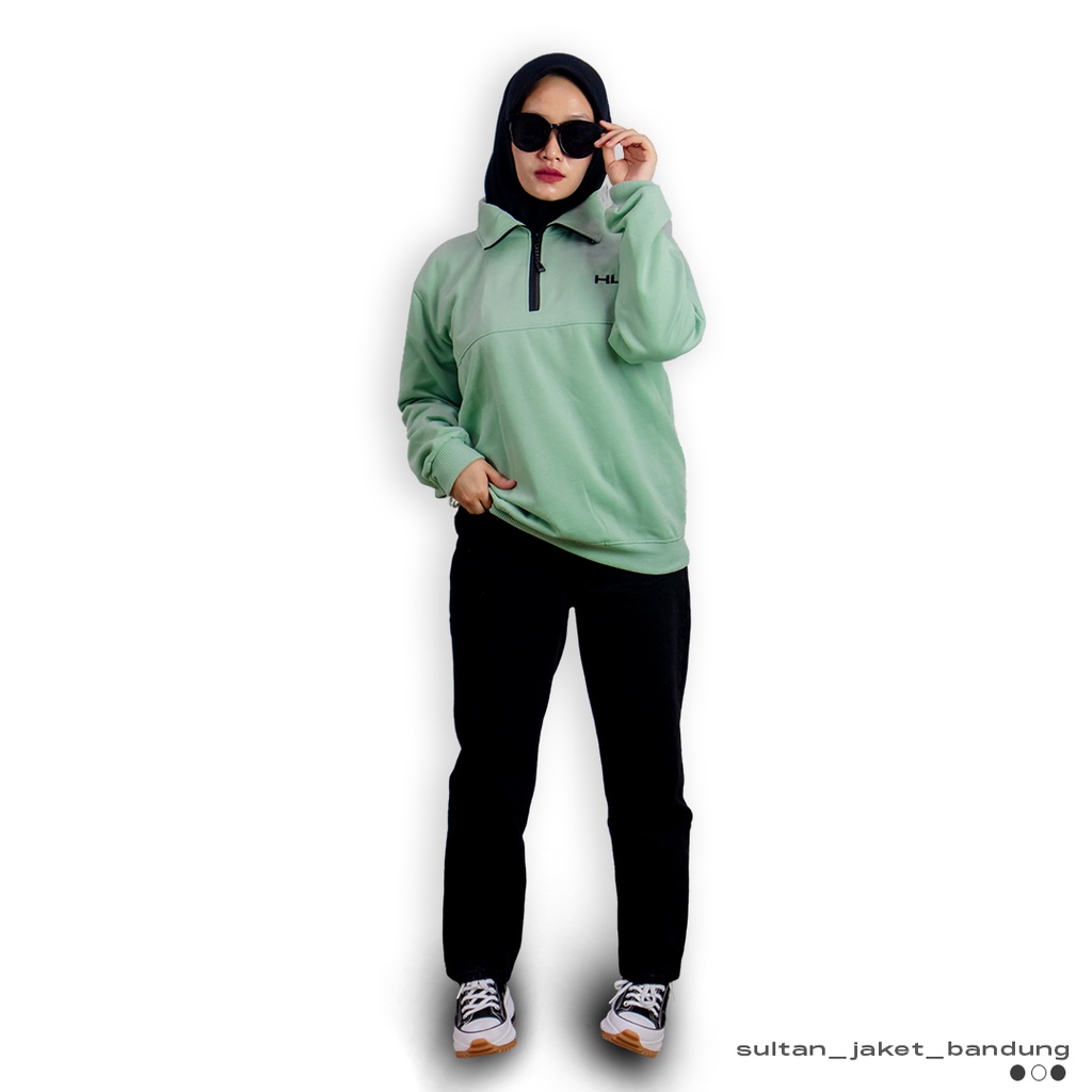 Holyrider Turtleneck Zipper  Emerald &amp; Mint II Sweater kerah tinggi trendy