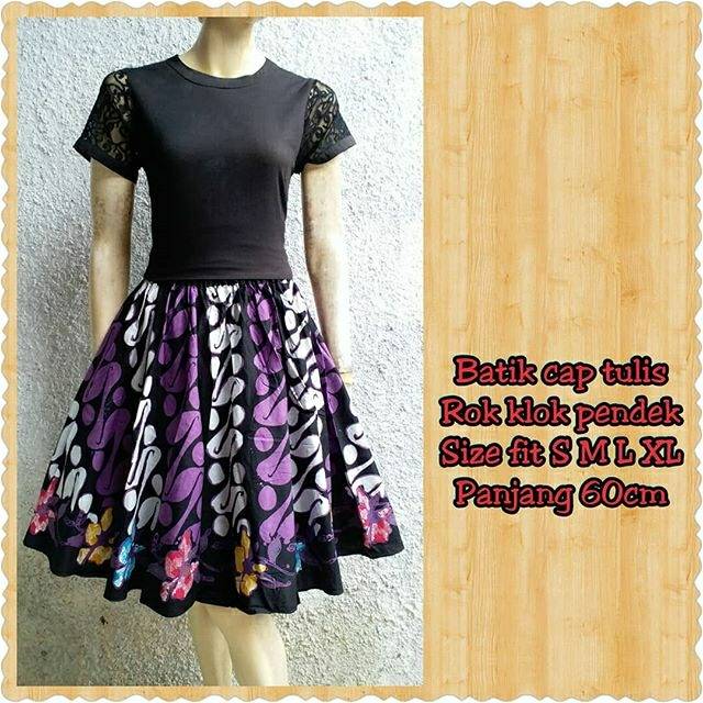 Rok batik pendek skirt mini parang ungu