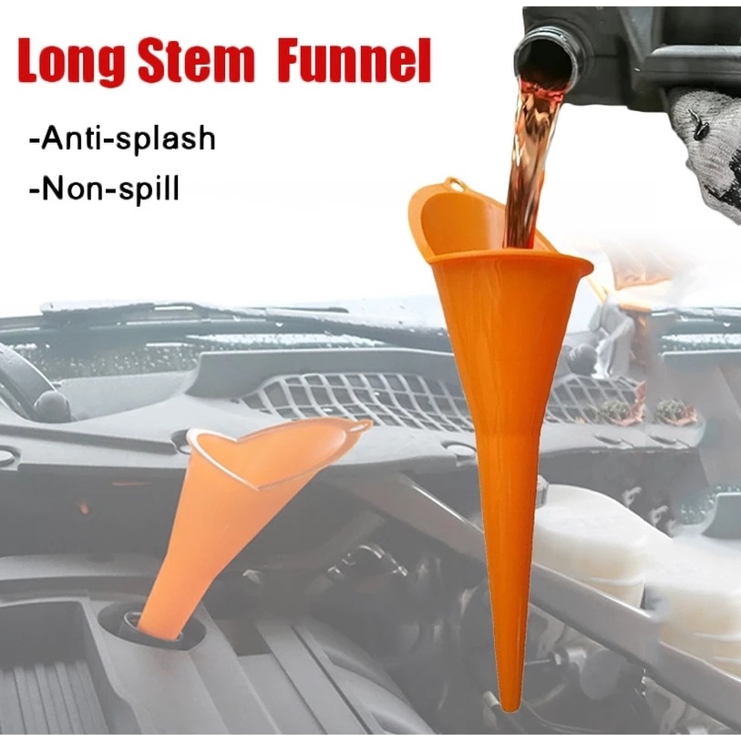 Corong Gagang Panjang Pengisian Bahan Mobil Hands-free Splash-proof Oil And Water Filling Tool Corong Pengisian Bahan Bakar Portable Universal