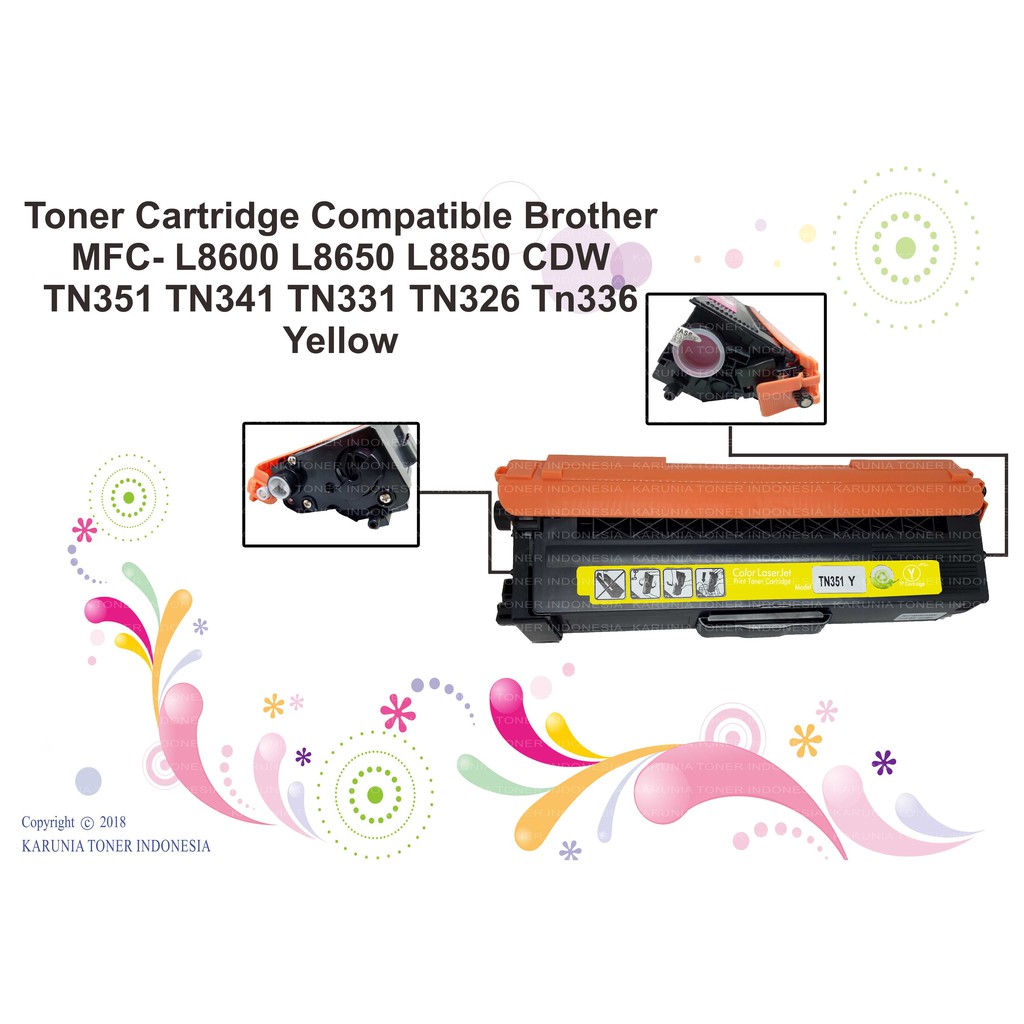 Toner Cartridge Compatible Brother MFC- L8600 L8650 L8850 CDW TN331 Y